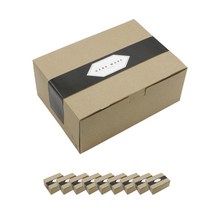 도나앤데코 원터치 도시락상자 크라프트 소 10p + 육각핸드메이드 띠지 10p, 1세트