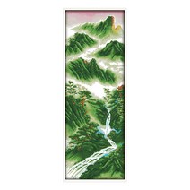 ZKF 십자수 DIY 패키지 세트 봄의 산 ZKF300, 혼합 색상, 1세트