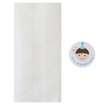 황씨네도시락 반투명M봉투 50p + 고깔 보이 스티커 50p, 1세트