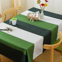 슈퍼식스 3색 스트라이프 린넨 식탁보, 혼합 색상, 120 x 120 cm