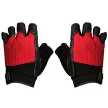 지투비 얇고 통풍이 잘 되는 미끄럼 방지 운동용 장갑 RA202002, 레드 + 블랙