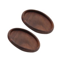 아리코 우드 컵받침 2p, 블랙월넛  고급형라운드