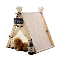 댕댕이주식회사 반려동물 바늘나무 텐트 집, 아이보리