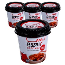 요뽀끼 매콤달콤 떡볶이 컵, 140g, 4개입