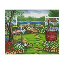 ZKF 십자수 DIY 세트, 1세트, 봄의 작은 정원