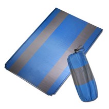 노마드 싱글 황동2구 자충매트 + 파우치, 블루 + 그레이