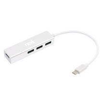 넥시 C타입 USB허브 무전원 4포트 USB3.1 NX-U31H4P, 화이트