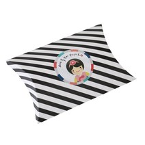 황씨네도시락 반달상자 스트라이프 블랙 30p + 새해복 스티커 한복소녀 30p, 혼합 색상, 1세트