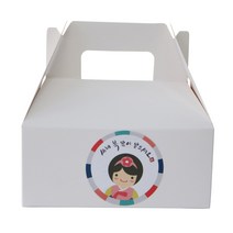 황씨네도시락 화이트핸들상자 소 30p + 새해복 스티커 한복소녀 30p, 혼합 색상, 1세트
