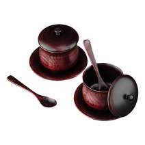 남원목기 문화재 옻칠 찻잔 2인 세트, 커피색, 1세트