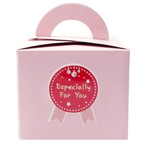 피크닉하우스 미니 케익상자 핑크10p + 이스페셜리 핑크 스티커 10p, 혼합 색상, 1세트