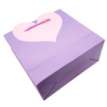 바미샵 하트 종이 코팅쇼핑백 무광코팅, 퍼플, 100개