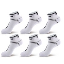 엑스피디 남성용 듀얼레이어 2중발목 스포츠양말 6p, 블랙