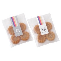 봄91 BOM 반투명 접착 쿠키봉투 8 x 12 cm 120p + 복감사합니다 세로형 롱사각스티커 흰색 60p + 회색 60p N1901004, 1세트