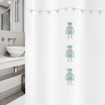 디자인수풀 샤워 커튼 북유럽 스타일 sc318 S 1520 x 1880 mm + 플라스틱 고리, 1세트