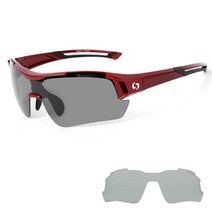 오클랜즈 편광선글라스 변색 렌즈 2종 세트 스포츠고글 S32, 와인프레임, 스모크편광 + 변색편광