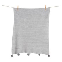 콱스 폼폼 니트 블랭킷, GRAY