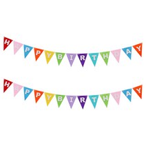 파티팡 삼각파티플래그 생일 레인보우 펠트 2p