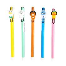더오픈하우스 1500 B패밀리 중성펜 0.5mm 5p, 브라운, 핑크, 옐로우, 민트, 블루, 1세트