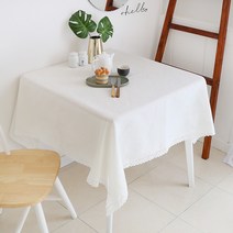 까사베르데 릴리아 식탁보, 화이트, 8인(130 x 220cm)