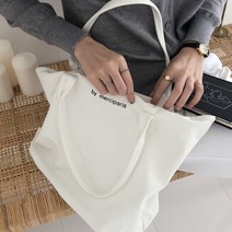 마켓피오 패션 심플 캔버스 숄더 에코백