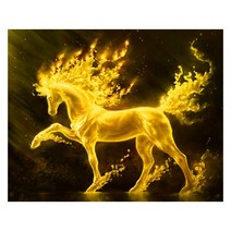 픽스아트 보석십자수 만들기세트 황금마, 혼합 색상, 1세트