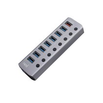 넥시 USB3.0 7포트 + 충전 1포트 + PD3.0 1포트 유전원 허브 NX-U1009P, 혼합색상