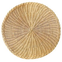 마켓피오 라운드 밀짚 식탁매트 코스터 1p, 혼합 색상, 30cm