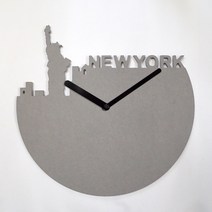 다니우드 뉴욕 이니셜 블랙바늘 벽시계, 연그레이