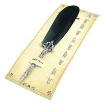 신원 깃털 딥펜 + 펜촉 세트, 0.5mm, 암녹색