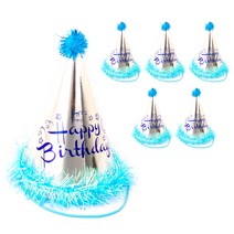 파티쇼 반짝이수술생일고깔모자, 블루, 6개