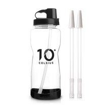 10도씨 빨대물통 + 빨대 2p, 블랙, 2L