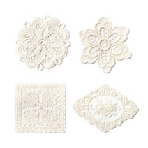 Natural365 도일리 레이스 티코스터 컵받침 4p, 아이보리