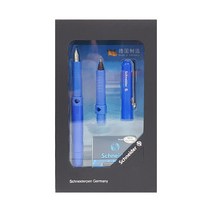 아이딜 Schneider 만년필 볼펜 기프트 세트, F, 블루
