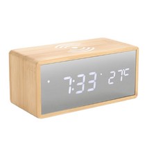코비 스마트 무선충전 LED 우드시계 R1299, 밀러