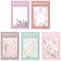왈가닥스 스티키 점착메모지 스프링 5종, Deep pink, Light pink, Pink, Ivory, French pink, 1세트