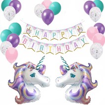 마켓감성 유니콘 프린세스 생일파티세트, 타입4, 1세트