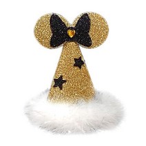 와우파티코리아 글리터 마우스 펠트고깔모자, 골드, 1개