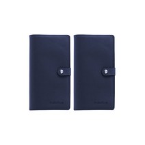 인디 가죽 명함집 2p, 3단, 남색