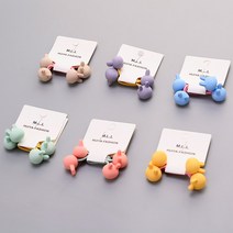 핸날 무광 파스텔 토끼 머리끈 6종 x 2p 세트