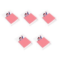 소녀 떡메모지 7 x 10 cm, 혼합 색상, 5개