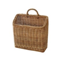 라탄 벽걸이 잡지꽂이 매거진 랙, 네츄럴