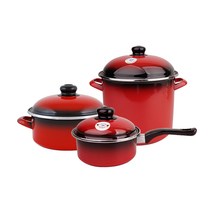 ELO 쿡포트 빨간법랑 냄비 3종 세트 인덕션 IH, 혼합색상, 냄비 편수 18cm + 양수 20cm + 곰솥 24cm