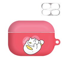 오구패밀리 팁탭 하드 에어팟프로 이어폰 케이스 + 철가루 방지 스티커, 오구오구