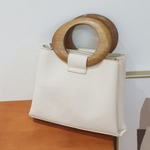 지니얼 여성용 우드핸들 올리브나무 숄더 크로스 미니백