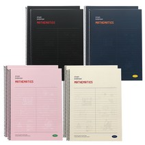 핑크풋 수학 스프링 노트 2000 4종 x 2p, 블랙, 네이비, 아이보리, 핑크, 1세트
