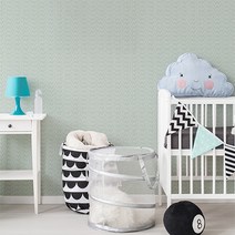 홈앤데코 new 물벽지 풀바른 합지 벽지 49495, 민트(49495-3)