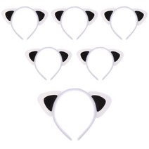 리빙다 고양이 머리띠, 화이트 + 블랙, 6개