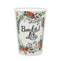 모담팩 플라워 기성인쇄 종이컵 390ml, 150개입, 1박스