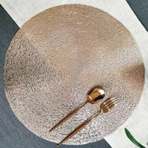 보르티체 테이블 매트 4p, 로즈골드, 지름 380mm